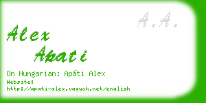 alex apati business card