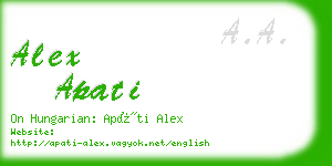 alex apati business card